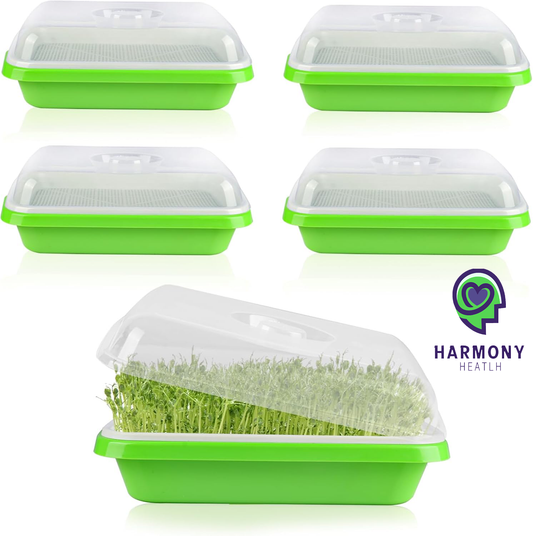 (5) Five Tray Kit + 1/2 lb. Wheat Berry seeds & 1/2 lb. of Broccoli seeds