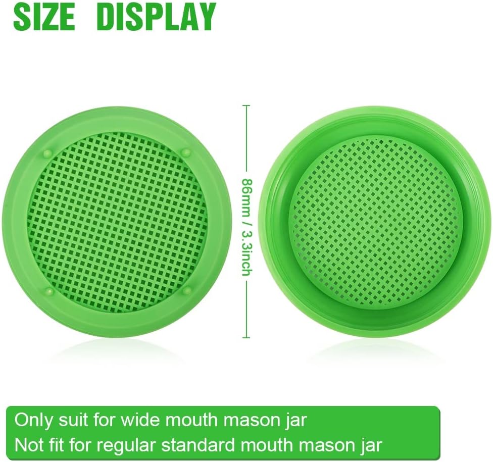 1 plastic Sprouting / Germinating mason Jar mesh lid system