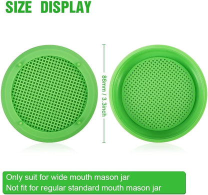 1 plastic Sprouting / Germinating mason Jar mesh lid system